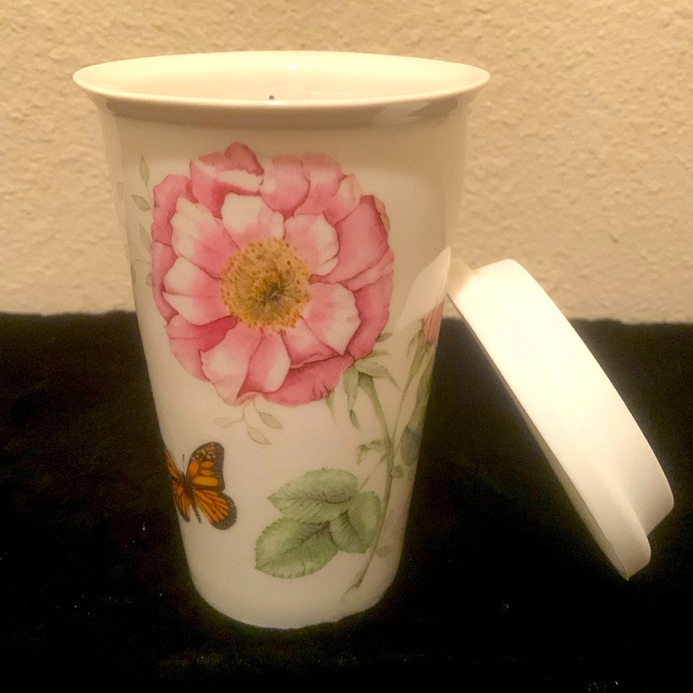 Lenox Butterfly Meadow Thermal Travel Mug with Silicone Lid, NIB